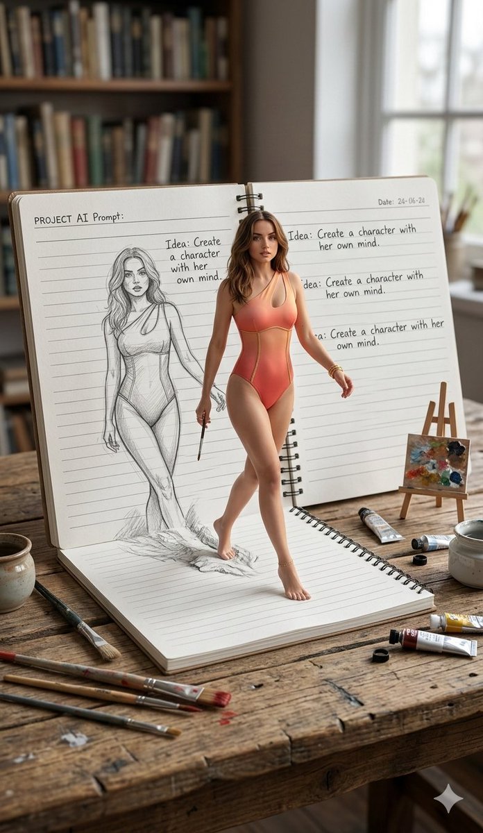 Sketch Comes to Life on Rustic Desk