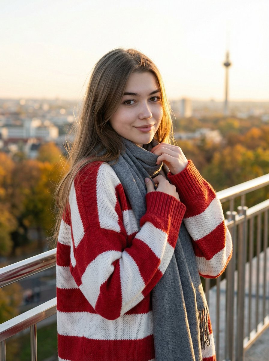 Autumn Cityscape: Cozy Portrait in Golden Hour
