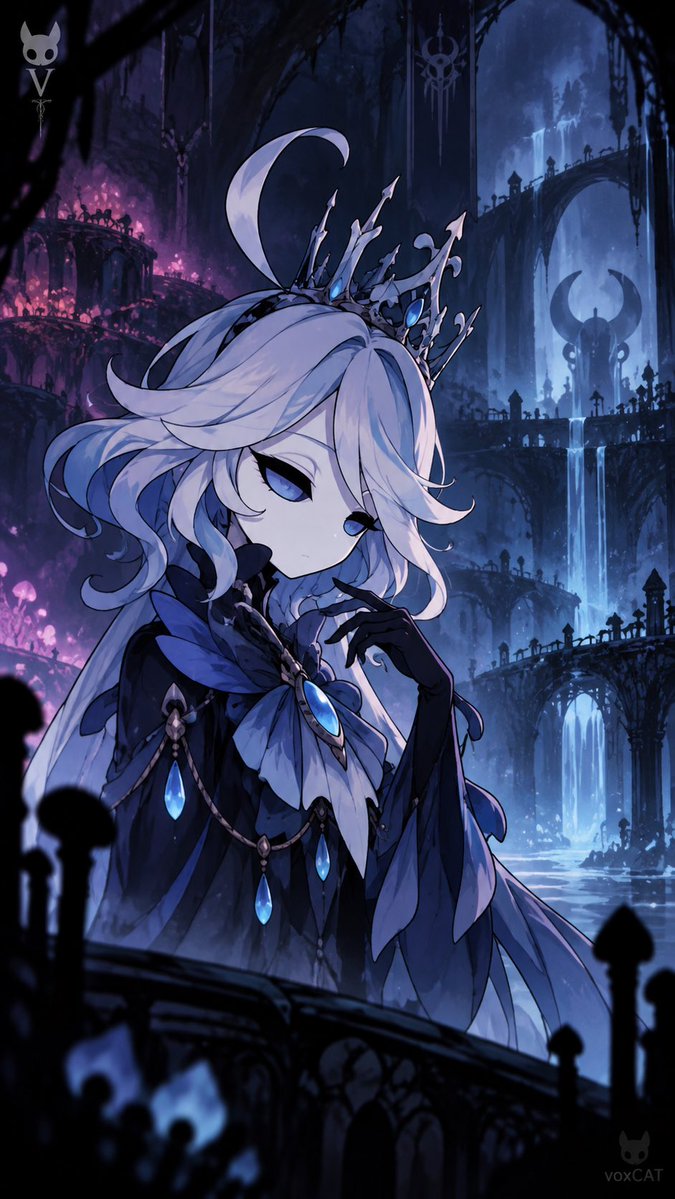 A Masked Wanderer Stands Silent in a Misty Blue Insect Kingdom