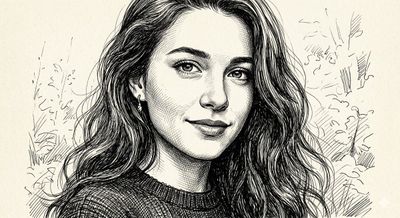 Intricate Ink Portrait of Serenity