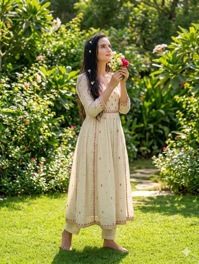 Golden Hour Portrait in a Blooming Garden