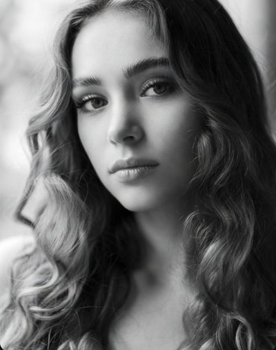 Rembrandt Portrait of a Young Woman in Black-and-White