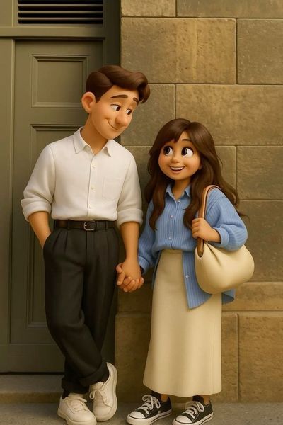 Whimsical Love in 3D: A Pixar-Inspired Moment