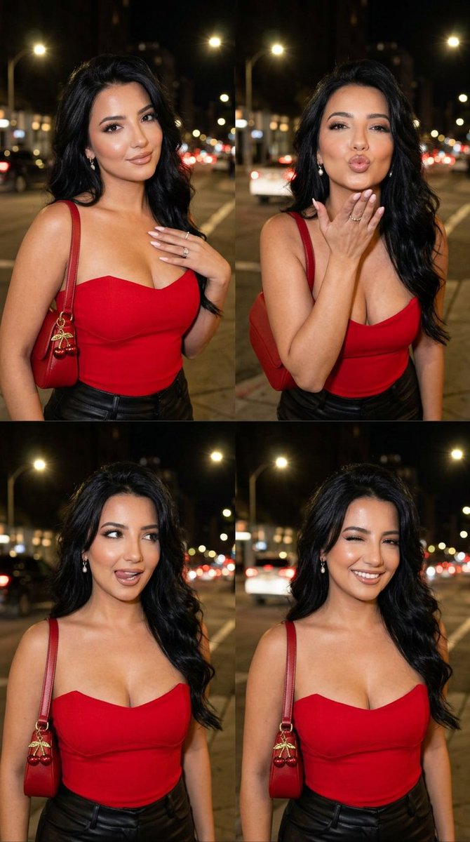 Glamorous Nighttime Expressions in Red