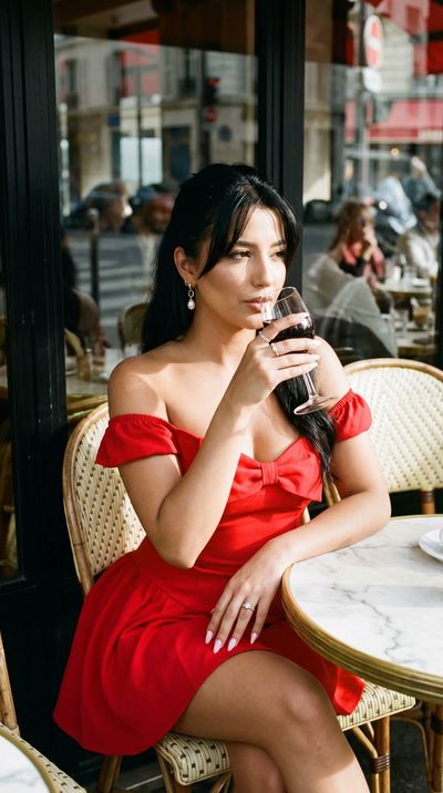 Chic Elegance at a Parisian Café
