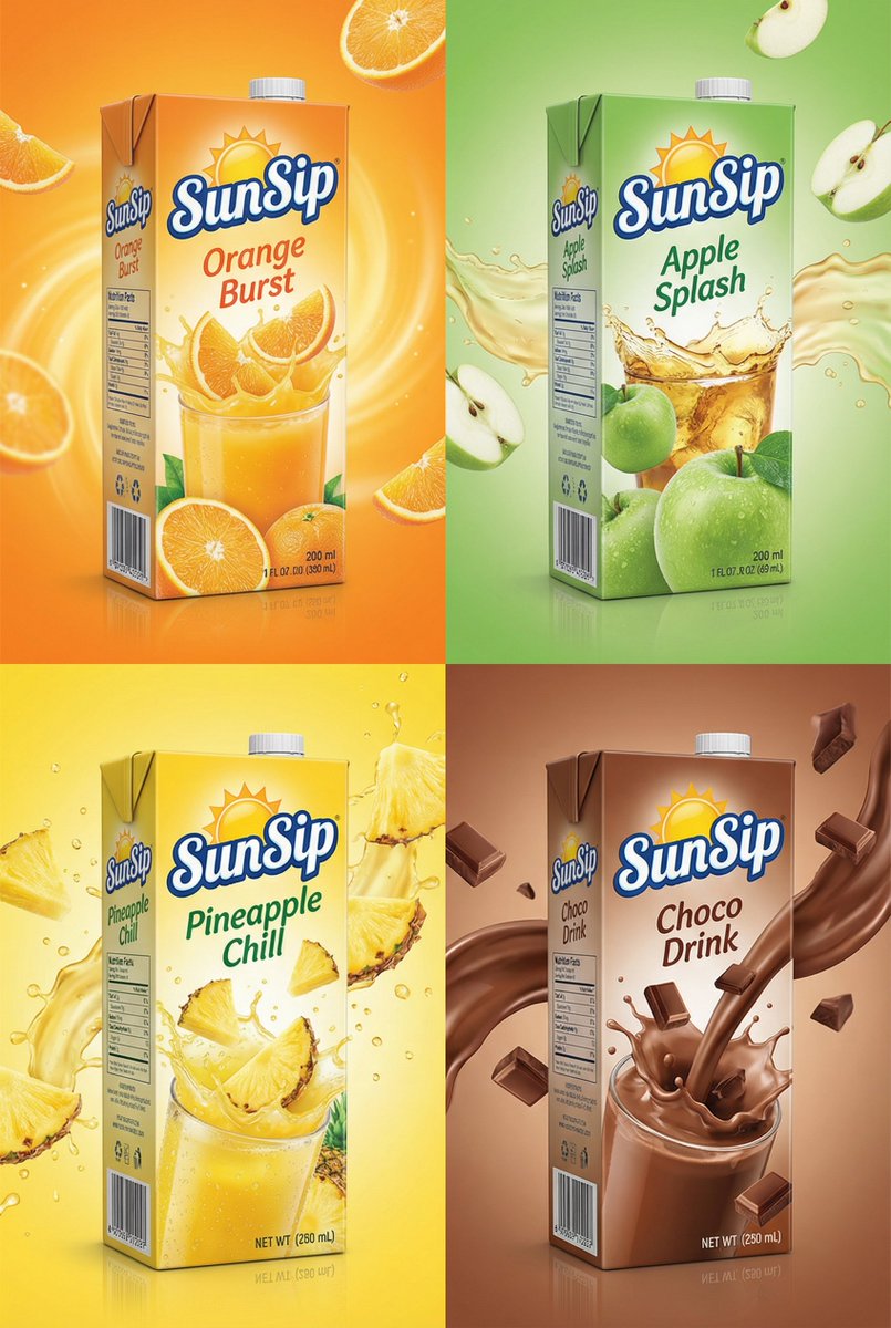 Refreshing Flavors in a Bold Grid Display