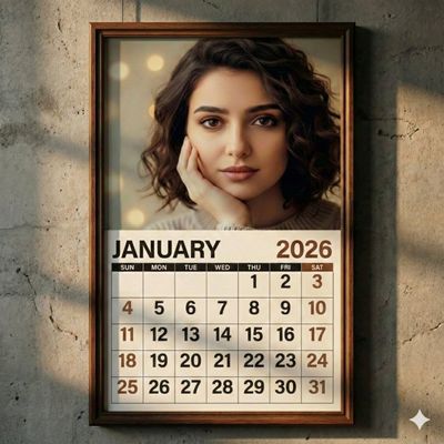 Elegant Calendar Portrait: A Visual Journey