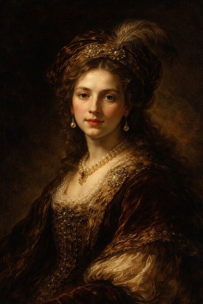 Baroque Elegance: Noblewoman in Velvet and Gold