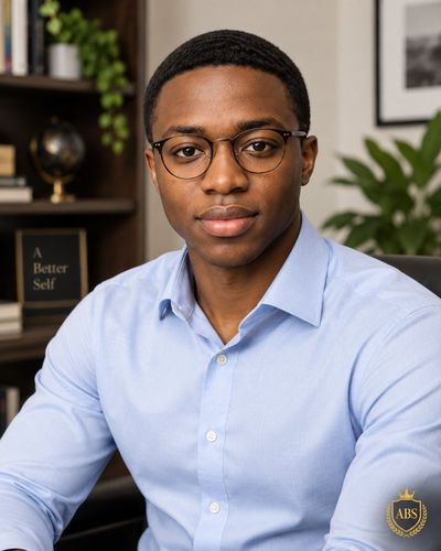 Confident Executive in Light Blue Shirt Poses for Corporate Headshot
