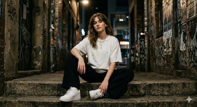 Neon Shadows: Night in the Alley