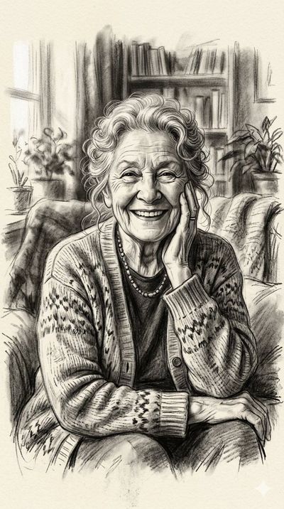 Radiant Wisdom in Charcoal