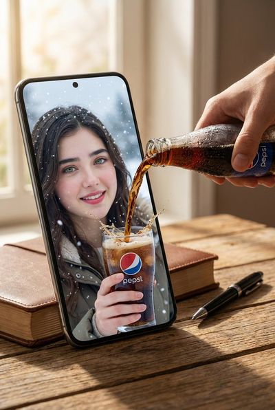 A Surreal Splash: Pepsi Breaks Through the Screen