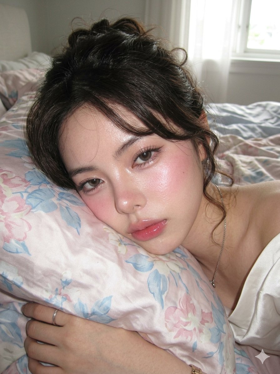 Dreamy Glass-Skin Portrait in Soft Light
