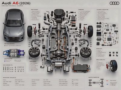 Exploded Technical Diagram of 2026 Audi A6