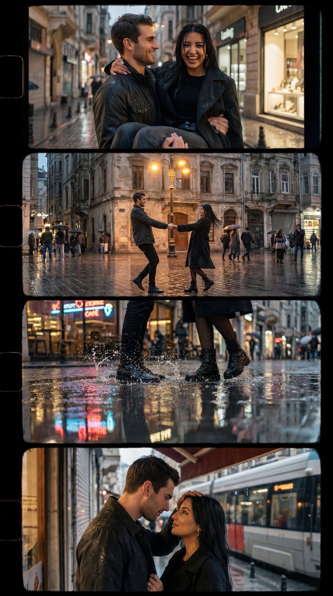 Rainy Romance on Istanbul Streets