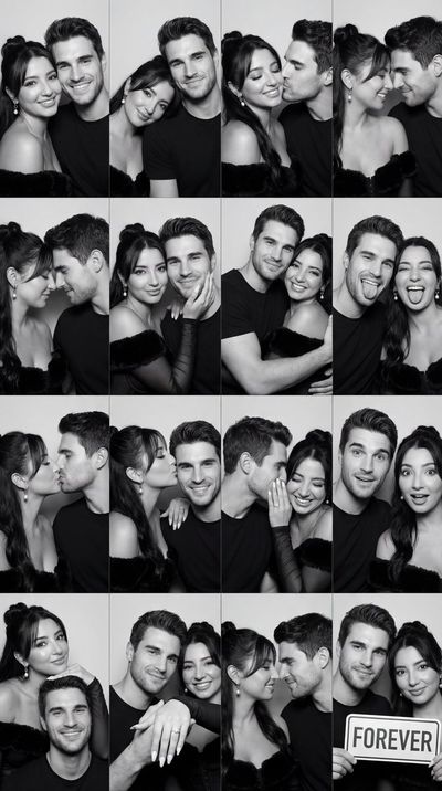 Intimate Photobooth Romance in Black & White