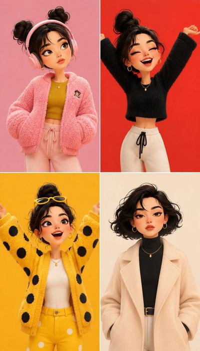 Charming Cartoon Variations: A Stylish Journey