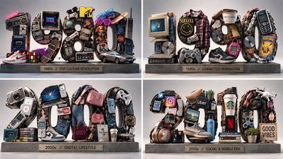 Four Retro Years Sculpted from Iconic Shopping Products