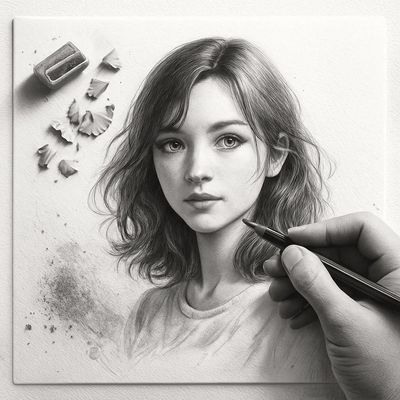 A 3D Pencil Sketch in Progress