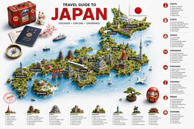 Cinematic Travel Infographic: Explore Four Iconic Countries