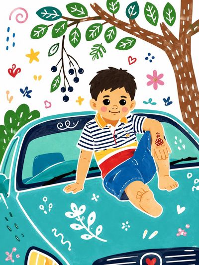 Whimsical Folk Art in Bold Colors