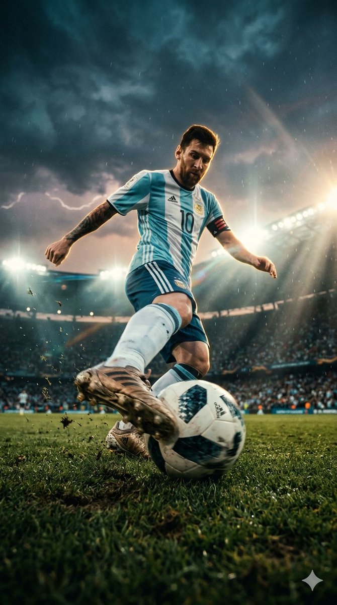 Messi's Explosive Strike Captured in Hyper-Realistic Detail