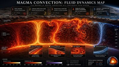 Magma convection reveals turbulent plumes in Earth's mantle depths.