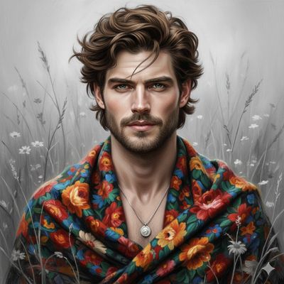 A Soulful Portrait in Grayscale and Color