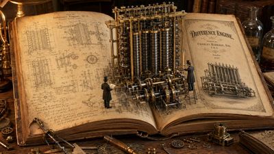 Babbage's Difference Engine emerges from an open archival volume