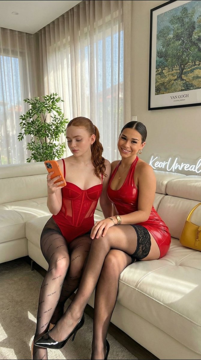 Glamorous Duo in a Luxe Lounge