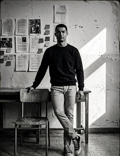 Cinematic Classroom Moment in Black & White