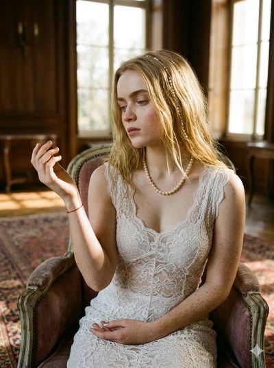 Sunlight dances through vintage lace in a quiet room
