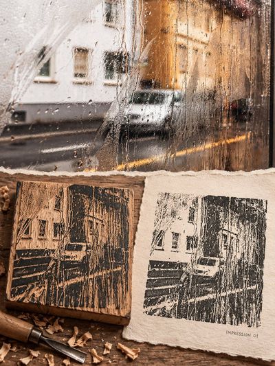 Woodblock Print Memory Shows Carved Wood and Inked Paper