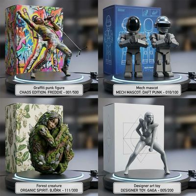 4 Musicians, 4 Unique Art Toys: A Collection Like No Other