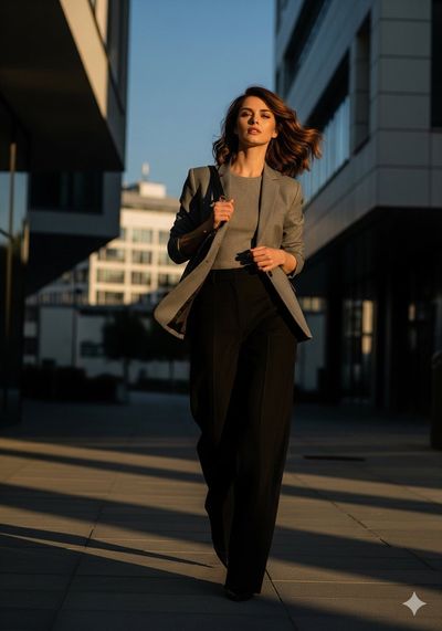 Golden Hour Street Editorial with High Fashion Elegance