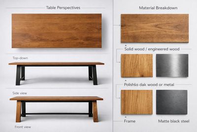 Sleek Table Design: Multi-Angle Showcase