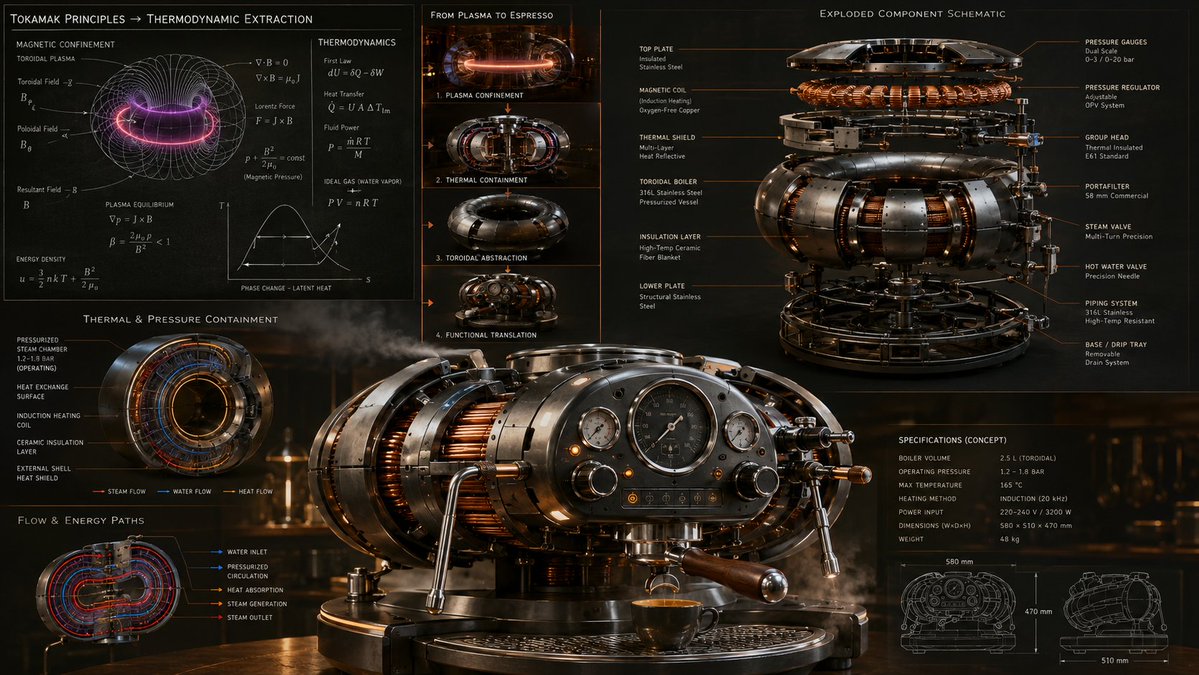 Tokamak-inspired espresso machine fuses fusion physics with coffee brewing