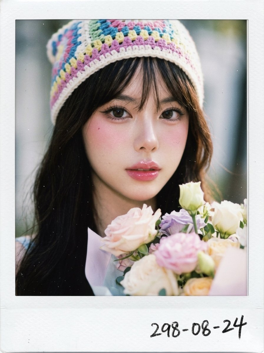 Pastel Polaroid Portrait with Soft Daylight