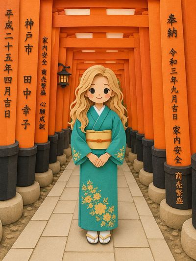 A cheerful paper-cut girl smiles among layered floral diorama shadows.
