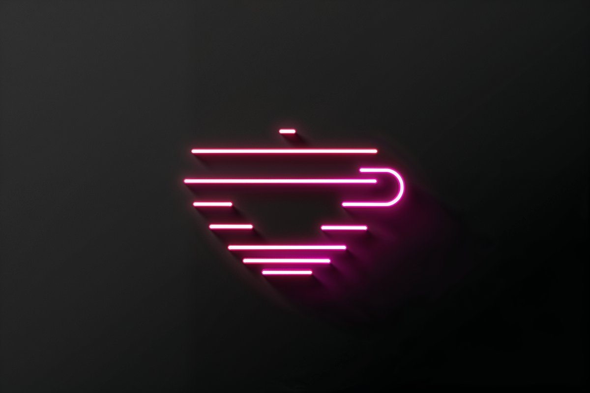 Sleek Neon Brand Logo in Flowing Line Art
