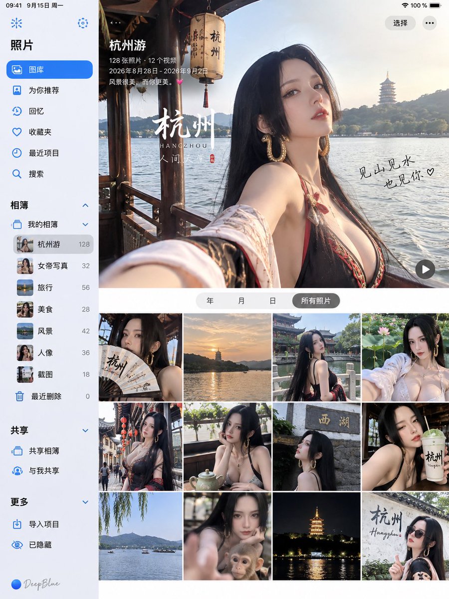 One Piece Empress Boa Hancock Explores Hangzhou on iPad Pro Album Screen