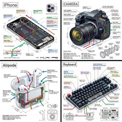 Detailed 3D Infographic for Technical Devices