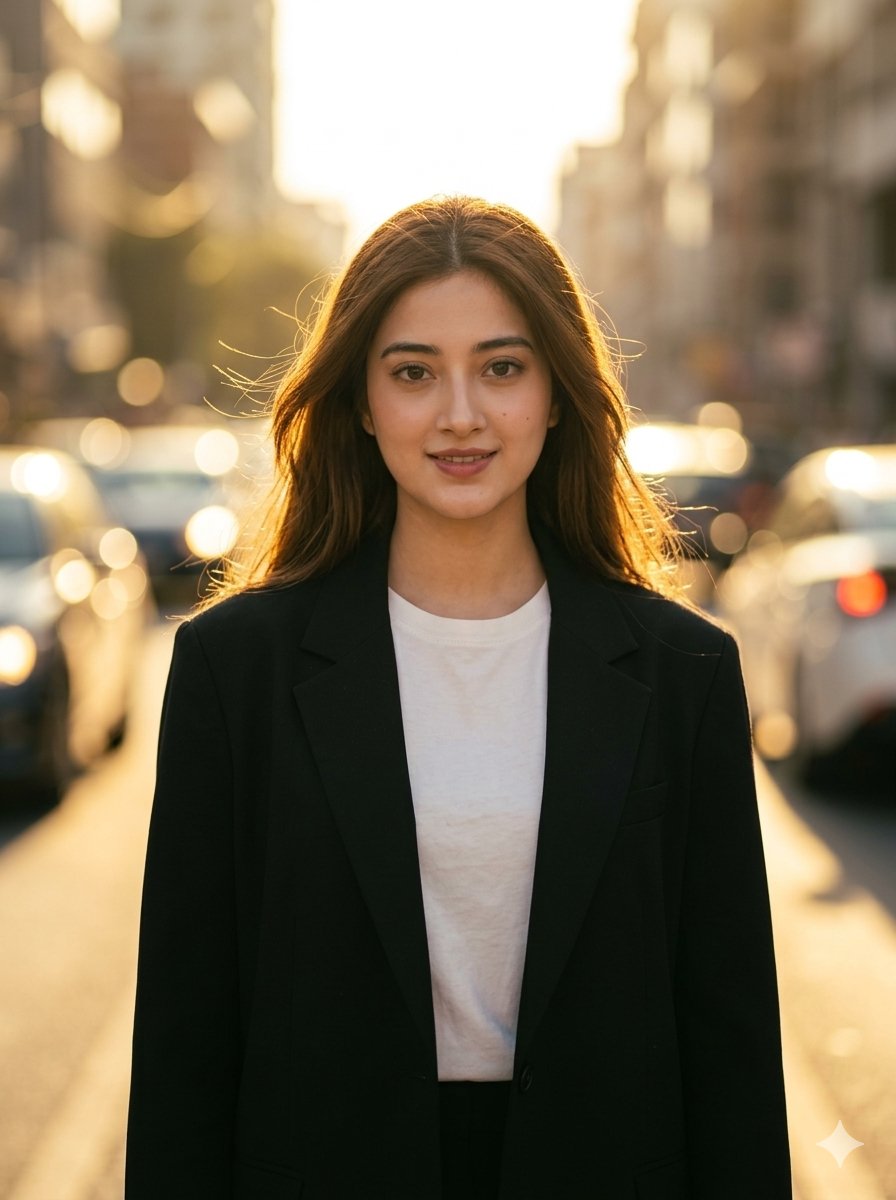 Golden Hour Elegance: A Portrait of Confidence