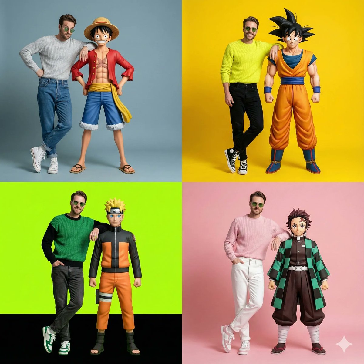 Epic Anime Crossover: A Hyperrealistic Photo Session