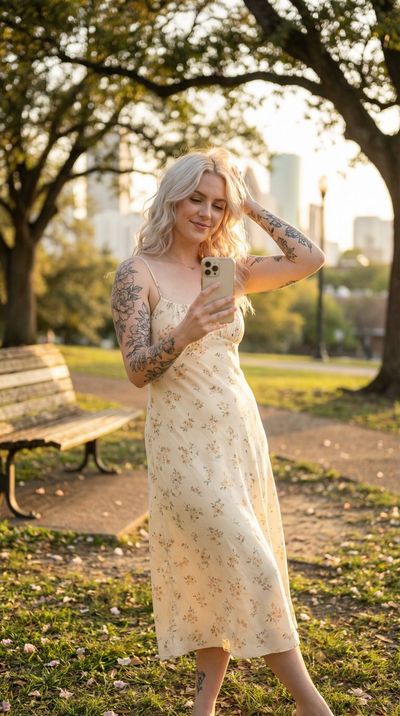 Golden Hour Glow in the Urban Park