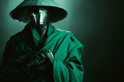 Mystic Cyberpunk Fusion in Chiaroscuro Contrast