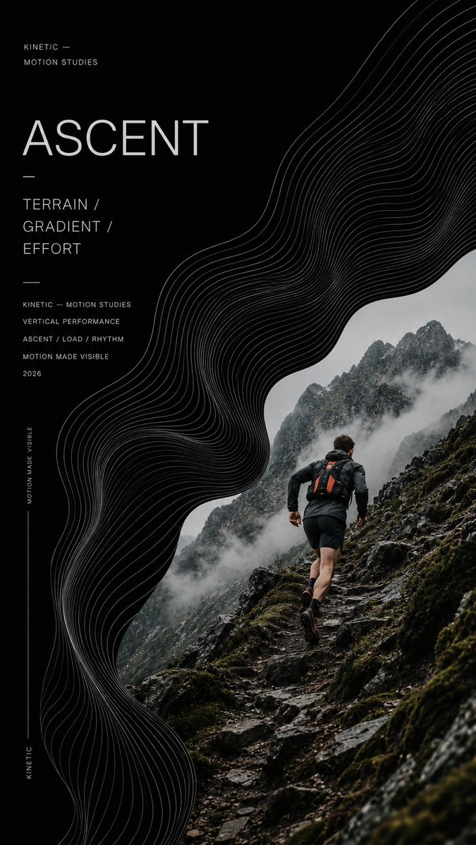 Dynamic Forces in Trail Running: A Minimalist Graphic Exploration