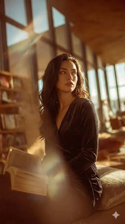 Golden Hour Reflection in a Sunlit Loft