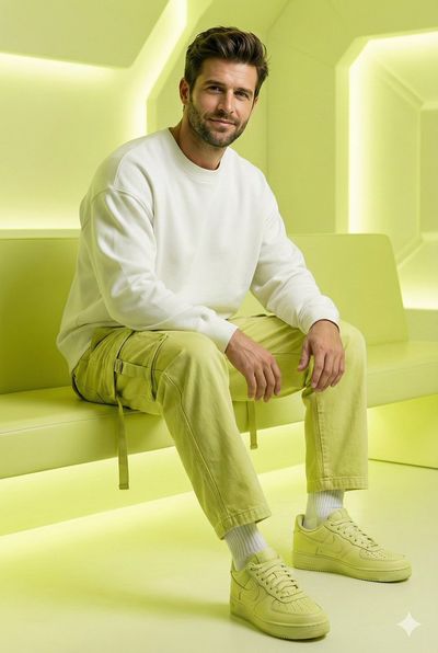 Futuristic Fashion Fusion: Lemon Green Vibes