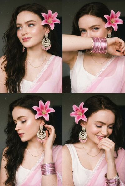 Ethereal Elegance: A Desi Dream in Four Frames